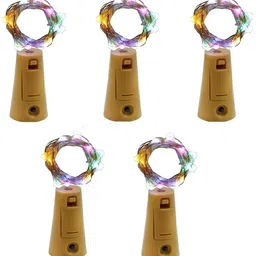 ENORMITY 5-Pcs Red And Blue Rice Shaped  Cork LED String Lights-56