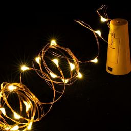 SPARK WORLD Yellow 5 Pieces Cork LED String Lights image 4