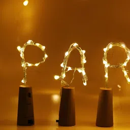 ENORMITY 5-Pcs Yellow Rice Shaped  Cork LED String Lights image 5