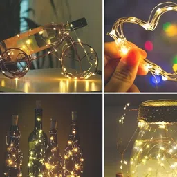 SPARK WORLD White Cylindrical Bulb String Lights image 3