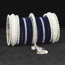 LAVAZZA Set of 66 Crystals Studded Chuda Bangles Set image 2