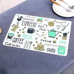 UniKart White & Green 8 Pieces Printed Table Placemats-38