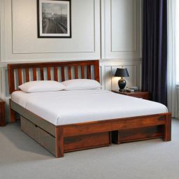 woodsworth from pepperfry Buren Sheesham Wood King Size Bed In Honey Oak Finish With Drawer Storage-picture-49