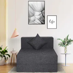 seventh heaven Rest Mantra 8 Inch PU Foam (72x30) 1 Seater Sofa Cum Mattress In Dark Grey Colour-picture-3