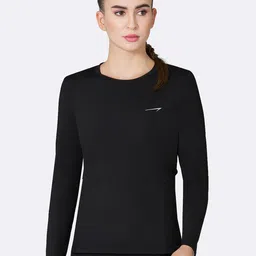 Van Heusen Women Black Brand Logo Lounge Tshirts-51