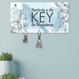 random Positive Quotes Multicolour Finish Mdf Wall Hanging With 5 Hooks Key Holder-picture-49