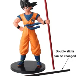 Dragon Ball Z Goku Figure 20CM with 2 Changeable Sticks Anime Toy Collectible-image-31