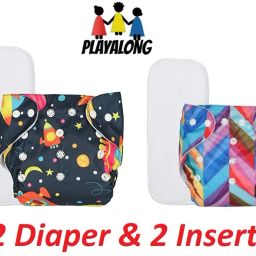 Printed Cloth Diaper with 2 Insert (Pack of 4)-30