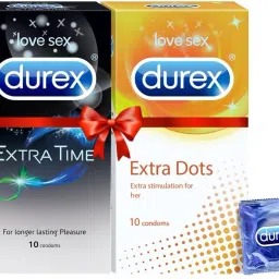 Pleasure Packs Condoms - 10 Count (Extra Dots) & 10 Count (Extra Time) Condom-image-22
