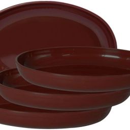 Wonder Plastic Sigma Snacker Plate, Set of 4, Brown Color Quarter Plate-image-68