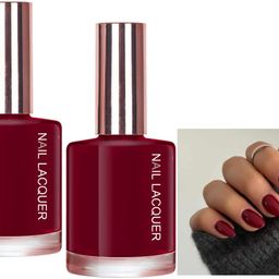 adjd Combo Shine & Breathable Nail Polish, Quick Dry Cherry red Cherry red-picture-36