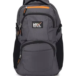HRX by Hrithik Roshan Unisex Grey & Black Lightweight Water Resistance Backpack-1