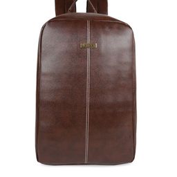 Veneer Unisex Brown Backpack with Anti-Theft-35
