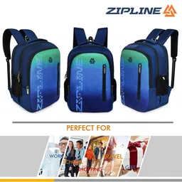 ZIPLINE Unisex Blue & Green Colourblocked Backpack-32