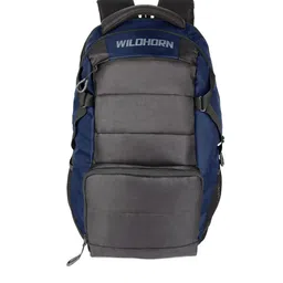 WildHorn Unisex Blue & Grey Colourblocked Laptop Backpack-16