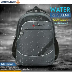 ZIPLINE Unisex Grey & Black Light Weight 14 Inch Backpack-24