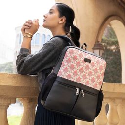 ZOUK Women Ethnic Printed Vegan Leather Backpack With Compression Straps-Up to 16 inch-image-19