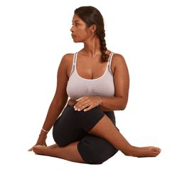 Women Yoga Seamless Cotton Sports Bra - Pale Pink-image-47