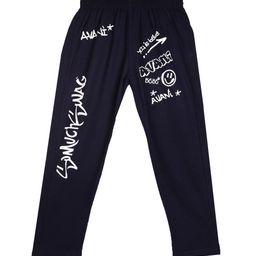 Fashionable Kids Mid-Rise Typography Printed Pure Cotton Track Pant-image-99