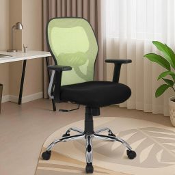 From Pepperfry Ergonomic Mid-Back Chair with Breathable Mesh/Adjustable Height Mesh Office Arm Chair-image-8