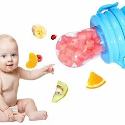 rkvilla Teether and Fruit Feeder Easy to Hold and Nibbler with Protective Cap BPA Free Soother image 5