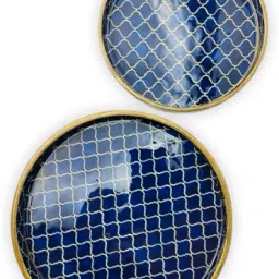Blue Round Tray Tray Serving Set-11