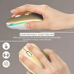 MARS Wireless Rechargeable Mouse with RGB Backlit LED Silent Click DPI 1600 Wireless OpticalGaming Mousewith Bluetooth image 3