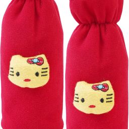 Rabbit Design Velvet Newborn Baby Feeding Bottle Cover-Pack of 2 (Red)-image-10