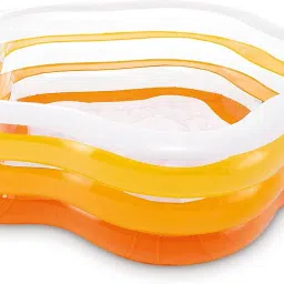Orange Inflatable Swimming Pool With Pump (Multicolor) Inflatable Swimming Pool-picture-30