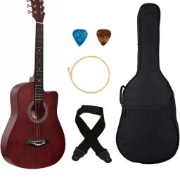 B-38C Retro Brown, 38 Inch Acoustic Guitar Linden Wood Synthetic Wood Right Hand Orientation-image-59