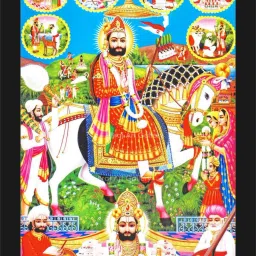 jog craft ramdev ji photo, baba ramdev photo, ramdev photo frame Digital Reprint 14 inch x 10 inch Painting image 2