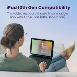 Portronics Padmate Wireless Tablet Keyboard Case with Touchpad for iPad 10th Generation Bluetooth Handheld Laptop Keyboard Compatible with Desktop, Laptop, Mac image 5