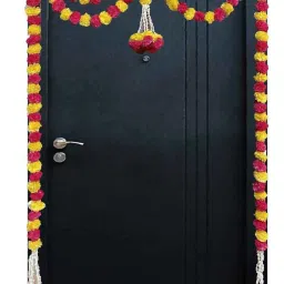 Artificial Genda Diwali Decoration Item For Wall Door Hanging Bell-Toran|Pooja Red, Yellow Marigold Artificial Flower-20