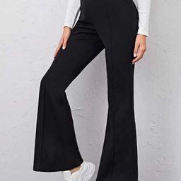 broadstar Women Flared Black Lycra Blend Trousers-picture-26