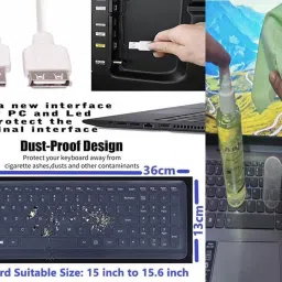 ANJO KeyboardWirelesMouse-WPad-Hub-Clnr-2n1OTG-Ext-LED-Skin-15.6iScrn&KeyGuard&Sleeve Combo Set image 4