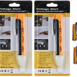2pc 90-1000V AC Electrical Tester Pen Non-Contact AC Voltage Detector Sensor Induction Test Pencil Live-Wire Check Pen with LED Flashlight Buzzer Alarm Digital Voltage Tester-9