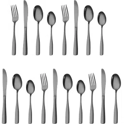 Charcoal Black Silverware Set | 20-Pcs Flatware for Home, Restaurant & Gifting Stainless Steel Cutlery Set-image-17