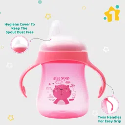 1st step Matte Collection BPA Free Soft Spout Sipper With Twin Handles for Easy Grip image 4
