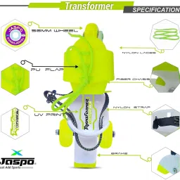 jaspo Transformer Quad and Inline 2-in1 Roller Skates for Kids (Age Upto 7 Years) Quad Roller Skates - Size 30-32 Euro image 2