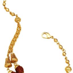 Rudraksh Rudraksha Gold-Tone Rakhi Bracelet Gold Belt Set-image-22