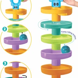 toymate Cat Spiral Fun - A Roll Ball Toy with 7 Layer Ball Drop Tower Run for kids image 3