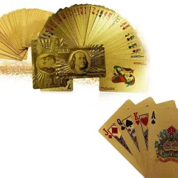 Premium Quality Fancy & Durable Gold Playing Cards Gold 24K Gold Plated Standard Sized Playing Cards, Full Set of 52 Cards-2