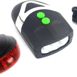 Bicycle 3 LED Front Head Light & Loud Horn Bell and LED Front Rear Light Combo-12