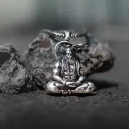 Hanuman ji Silver Locket With Box Chain Silver Brass Locket Silver Alloy, Silver Locket-image-29