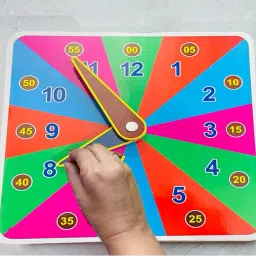 Teaching Timing With Clock Wooden Watch Toy time learning clock with hour&minute-11