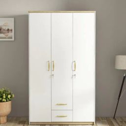casacraft from pepperfry Ampara 3 Door Wardrobe With Locker & Drawer In High Gloss White Finish-picture-32