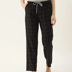 Pure Cotton Mid rise relaxed fit lounge pant with side pocket Women Pyjama-image-95