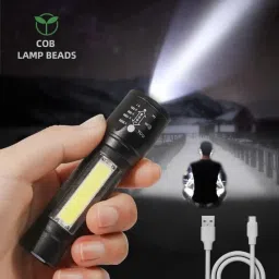 FLASHLIGHT WITH DUAL LED BULBs Torch 2W with Micro Halogeno Technology Torch 2 hrs Torch Emergency Light-30