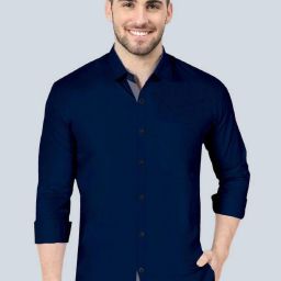 Men Regular Fit Solid Spread Collar Casual Shirt-image-49