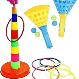 Click and Catch Twin Ball launcher & Ring Toss Game Set indoor Outdoor play-27